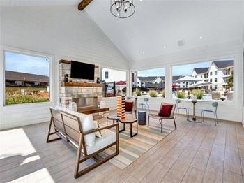 Clubhouse with fireplace